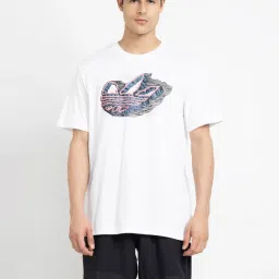 Adidas Originals White Cotton Regular Fit Printed Sports T-Shirt image 1