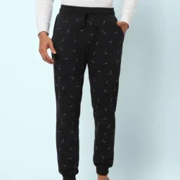 Ajile by Pantaloons Black Cotton Slim Fit Printed Nightwear Joggers-picture-18