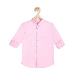 Peter England Kids Light Pink Solid Full Sleeves Shirt-picture-15