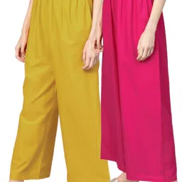 N-Gal Multicolor Flared Fit Palazzos (Pack Of 2) image 1