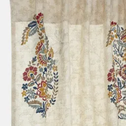 Fabindia Yellow Cotton Printed Curtain (9 ft)-image-53