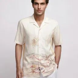 Rare Rabbit Beige Boxy Fit Printed Shirt-picture-44