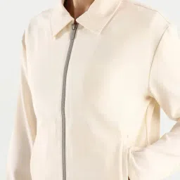 Rareism Off White Polyester Regular Fit Jacket image 4