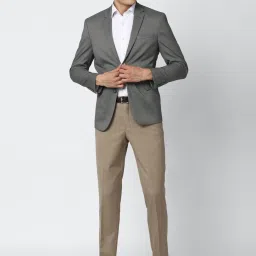 Van Heusen Brown Regular Fit Flat Front Trousers image 5