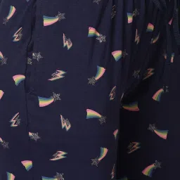 Kryptic Navy Printed Pure Cotton Elasticated Waist Band Regular Fit Pyjamas - Pack of 2 image 5