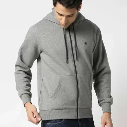 Dragon Hill Grey Slim Fit Hooded Sweatshirt image 4