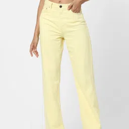 Only Yellow Regular Fit Cotton Chinos image 1