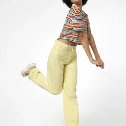 Only Yellow Regular Fit Cotton Chinos image 4