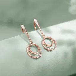 Malabar Gold and Diamonds BIS Hallmark 18k Rose Gold Diamond Drop Earrings-picture-16