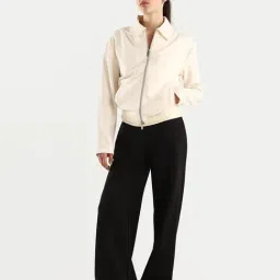 Rareism Off White Polyester Regular Fit Jacket image 2