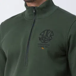 Spykar Green Cotton Regular Fit Sweatshirt image 4