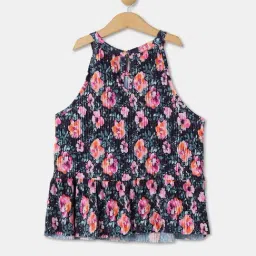 R&B Kids Navy Floral Print Regular Fit Top image 2