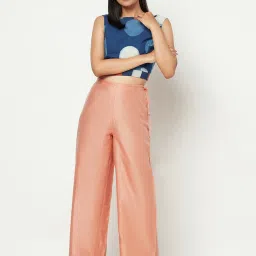 Fabindia Peach Mid Rise Palazzos image 4