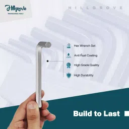 Hillgrove HGCM481M1 Hex Allen Key with 4 Pcs T -Socket Spanner Wrench L Shape Tool Allen Key Set image 3