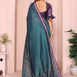 HERE&NOW Floral Zari Chanderi Saree image 5