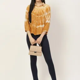 Maaesa Mustard Tie & Dye Shirt image 4