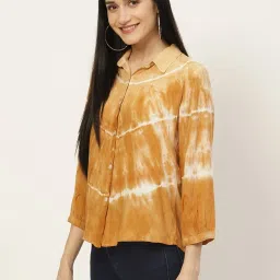 Maaesa Mustard Tie & Dye Shirt image 3