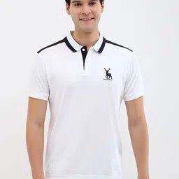 Allen Solly Men Brand Logo Printed Polo Collar Cotton T-shirt-picture-50