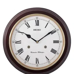 Seiko Brown Elegant Round Roman Figure Medium Musical Analog Wall Clock image 3