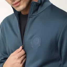 Rare Rabbit Blue Polyester Solid Slim Fit Jacket image 5