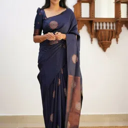 VILLE FASHION Woven Design Zari Art Silk Kanjeevaram Saree-picture-12