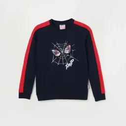 Fame Forever by Lifestyle Kids Navy & Red Cotton Printed Full Sleeves Sweatshirt-picture-18