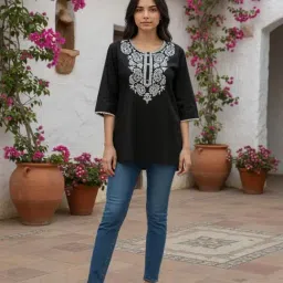 Rangita Black Rayon Short Kurti image 5