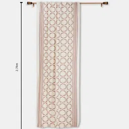 Fabindia Urmika White & Red Ethnic Motifs Printed Long Door Curtain image 5