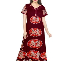 AAKARSHANA CREATION Women Printed Cotton Nightdress-image-92