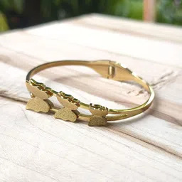 EENA MEENA Stainless Steel Gold Plated Anti Tarnish Bangle Style Bracelet-picture-34