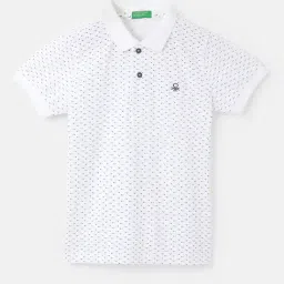 United Colors of Benetton Kids White Printed Polo T-Shirt-image-27