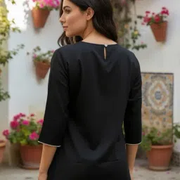 Rangita Black Rayon Short Kurti image 2