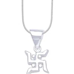 Taraash Swastik 92.5 Sterling Silver Pendant with Chain-picture-25