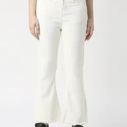 Pepe Jeans White Cotton High Rise Bootcut Jeans-picture-19