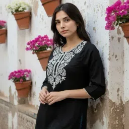 Rangita Black Rayon Short Kurti image 3