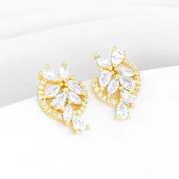 GIVA Gold Plated Zircon Studdd Periwinkle Floral Studs Earrings image 3