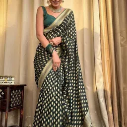 Aamish fashion Woven Design Zari Art Silk Handloom Banarasi Saree image 5