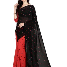 Moda Rapido Polka Dot Poly Georgette Saree-picture-15
