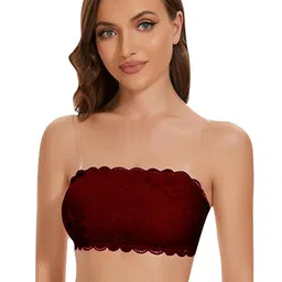 INDIROCKS Floral Bandeau Bra Full Coverage Lightly Padded image 4