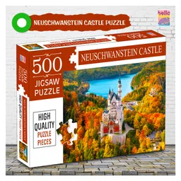 Hello Friends Neuschwanstein Castle(Historical Place) Jigsaw Puzzles for Kids and ChildrensRealistic illustration Challenging Brain Booster Gifts, Fun and Creative Fun Game - Ages 9+ (500 Pcs)-image-99