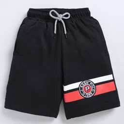 Kidcity Cotton Sinker Life Is Good Text Patch Detailed Shorts - Black-picture-25