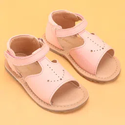 Babyoye Solid Velcro Closure Sandals - Fuchsia image 2