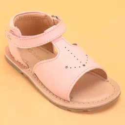 Babyoye Solid Velcro Closure Sandals - Fuchsia image 3