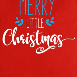 FFlirtygo Christmas Theme Cotton Full Sleeves Merry Little Christmas Printed Romper - Red image 4