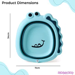 Bembika Baby Wash Basin Foldable Lightweight Portable Multipurpose Wash Basin For Baby Kids - Blue image 4