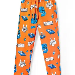 Pine Kids Single Jersey Knit Half Sleeves Co-ords Night Suit With Game Print - Orange image 4