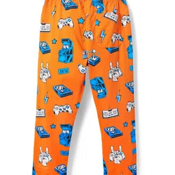 Pine Kids Single Jersey Knit Half Sleeves Co-ords Night Suit With Game Print - Orange image 5