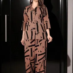 Moda Rapido Women Crepe Printed Co-Ords Set-image-55