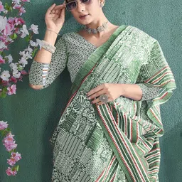 HERE&NOW Pure Cotton Ikat Saree-picture-11