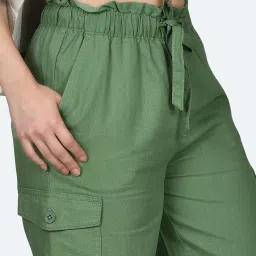 Zink London Green Regular Fit High Rise Joggers image 5